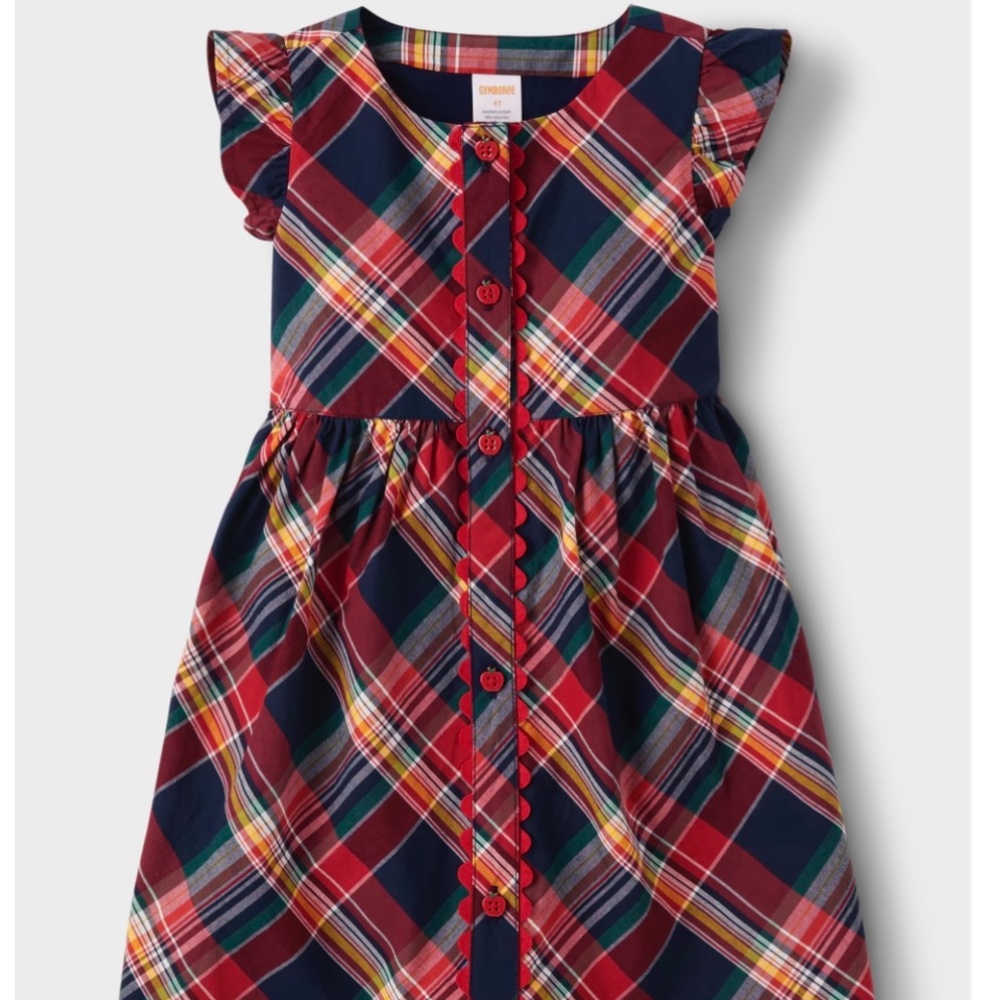 Gymboree Plaid Poplin Babydoll Dress - Apple Orchard - 5T